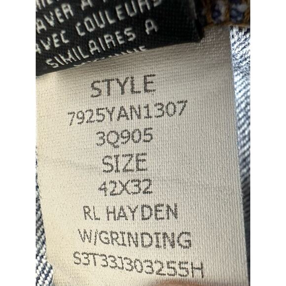 Ralph Lauren Polo Jeans Mens Size 42x32 (41x31.5) Hayden Dark Wash Grinding READ - Picture 6 of 15